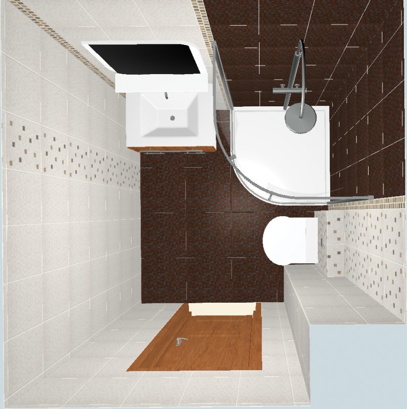 проект №3 ванной с плиткой Квадро березакерамика