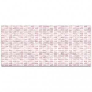 Pudra розовая настенная плитка 200х440 рельефная мозаика