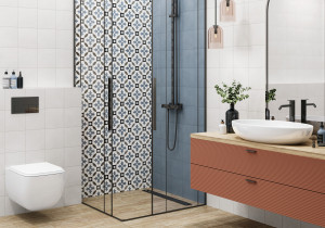 Керамогранит Design Art 200x200 на стенах в ванной. Фото 10