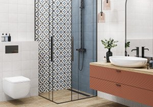 Керамогранит Design Art 200x200 на стенах в ванной. Фото 10
