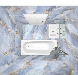 Керамогранит 600х1200 Blumarine LCM в ванной. Фото 3