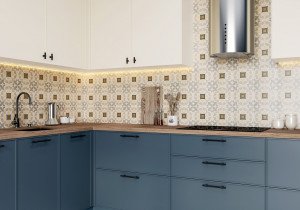 Керамогранит Design Art 200x200 на фартуке кухни. Фото 12