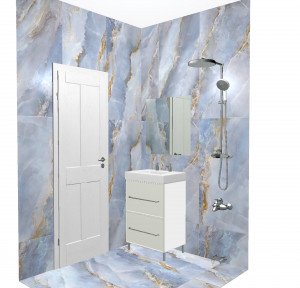 Керамогранит 600х1200 Blumarine LCM в ванной. Фото 4