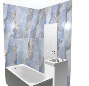 Керамогранит 600х1200 Blumarine LCM в ванной. Фото 5